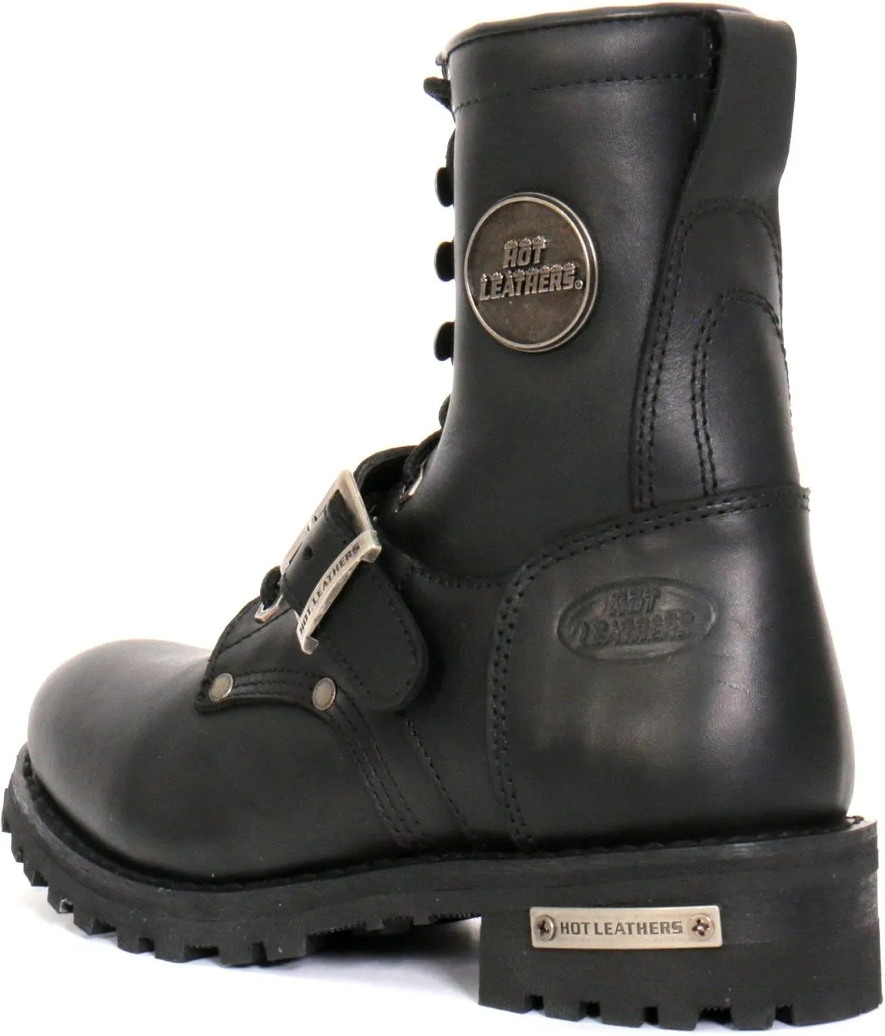 Hot Leathers BTL1001 Ladies 7-inch-Tall Logger Leather Boots with Buckle - 10