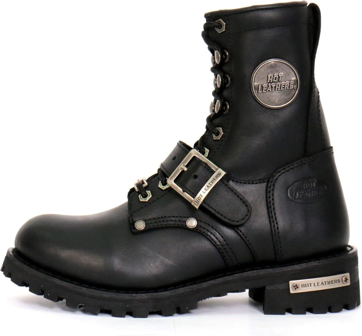 Hot Leathers BTL1001 Ladies 7-inch-Tall Logger Leather Boots with Buckle - 10