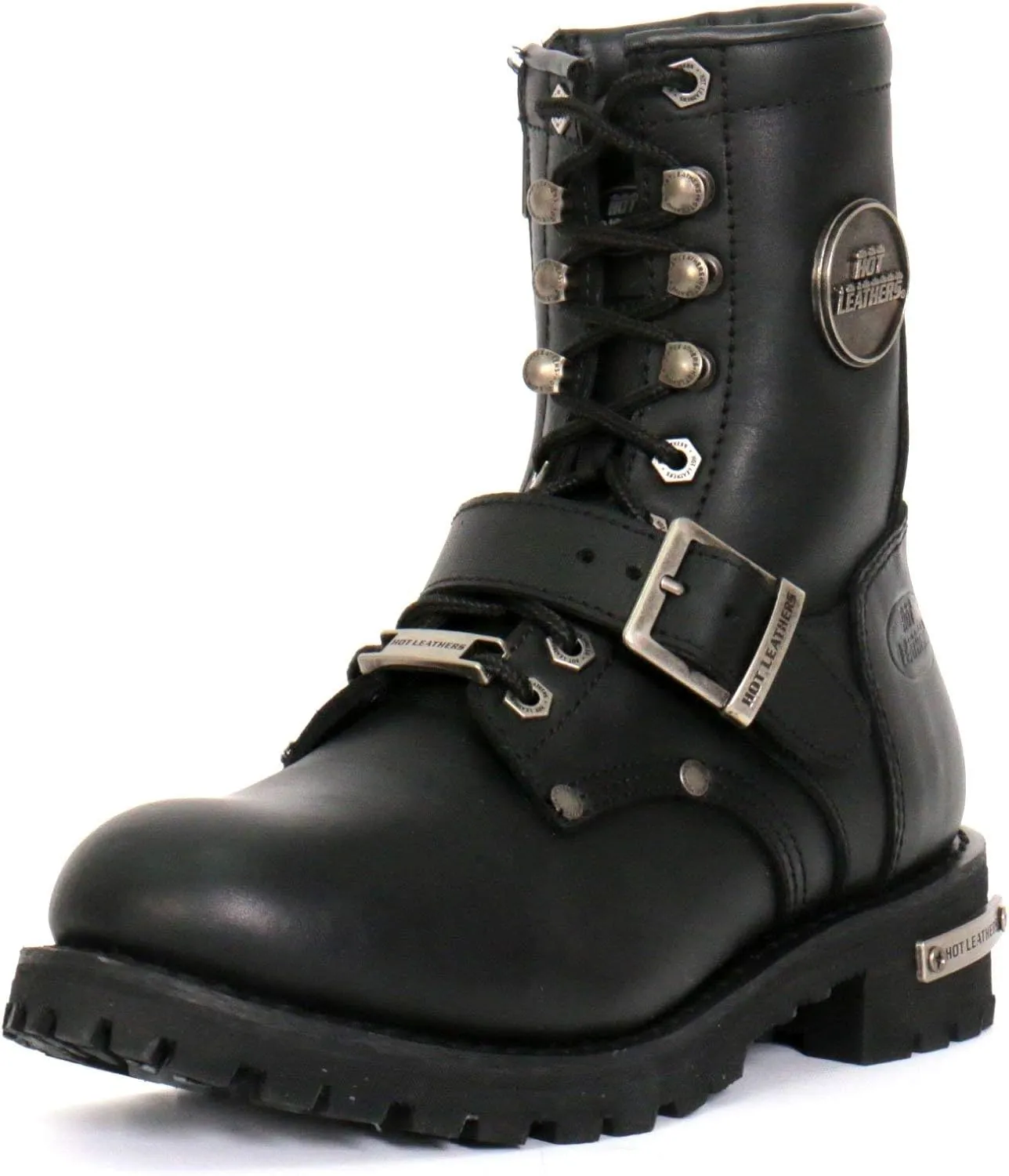 Hot Leathers BTL1001 Ladies 7-inch-Tall Logger Leather Boots with Buckle - 10