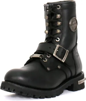 Hot Leathers BTL1001 Ladies 7-inch-Tall Logger Leather Boots with Buckle - 10
