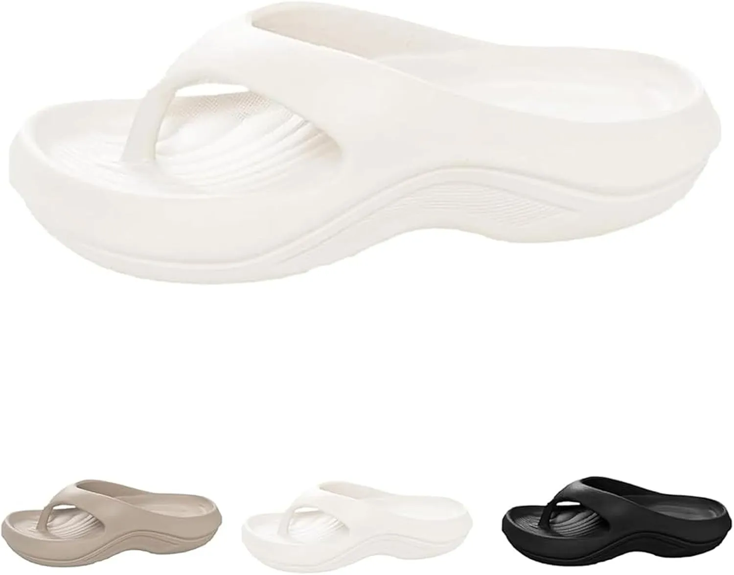 Hrtesus Pillow Slides for Women Pillow Flip Flops Arch Support Orthopedic Sandals Recovery, Lightweight, Cushioning, Shock-Absorbing