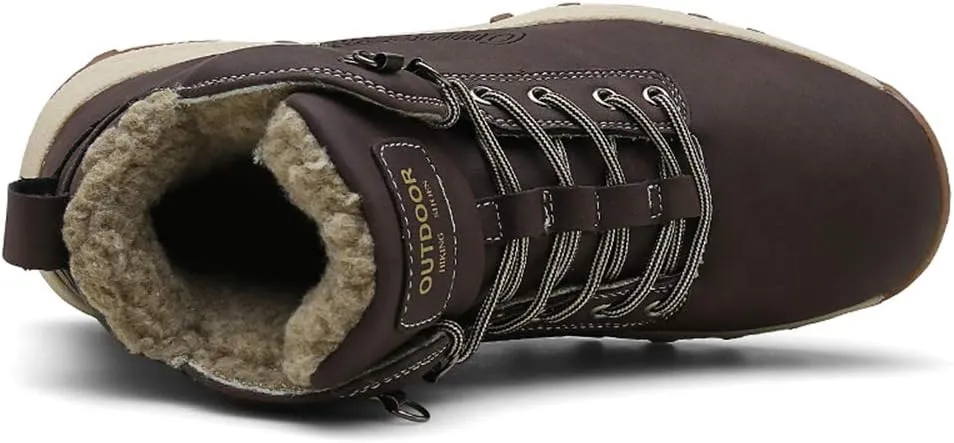 JITUUE Waterproof Snow Boots for Men Hiking Non Slip Work Shoes Outdoor Mid Lace Up Ankle Booties …