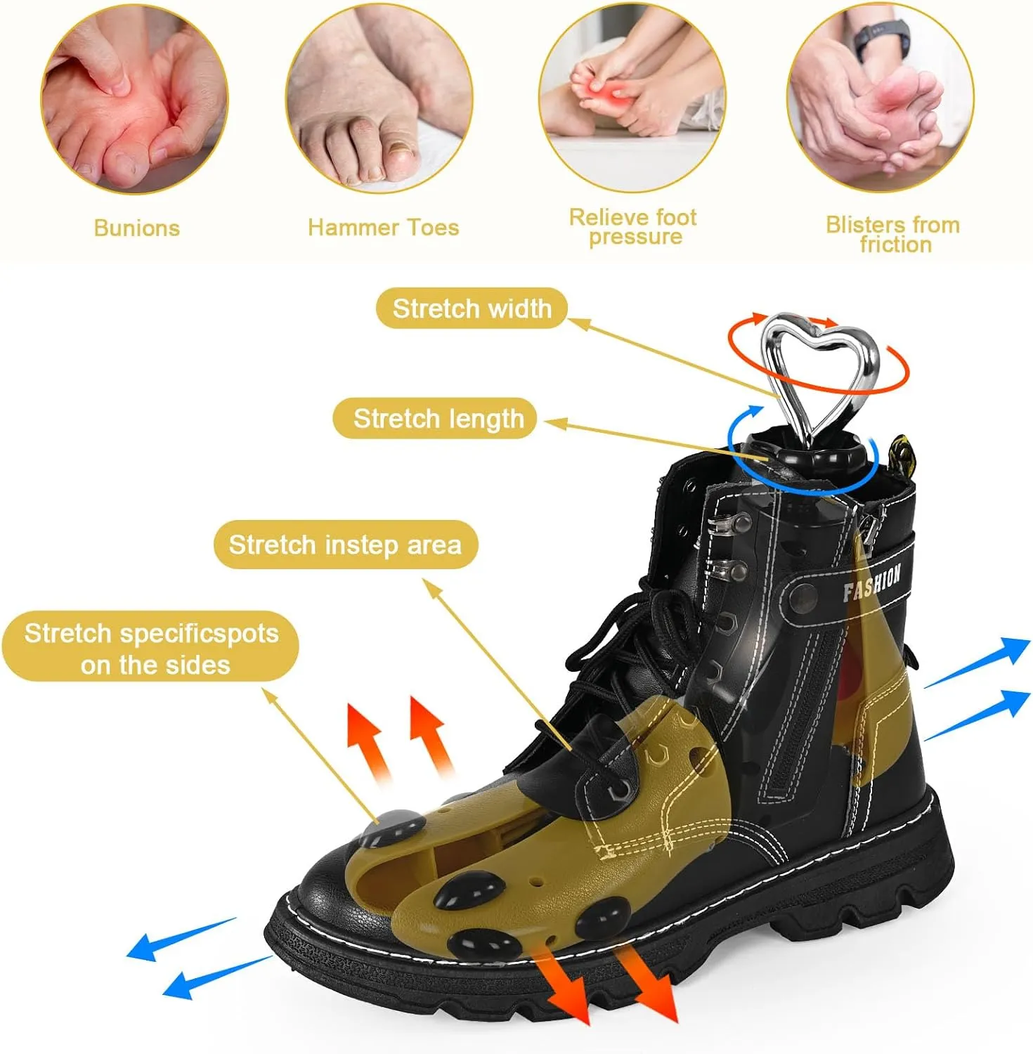 JJDPARTS Shoe Stretcher Women Men, Boot Stretcher Women, Adjustable Unisex Shoe Boot Stretcher Wide Feet