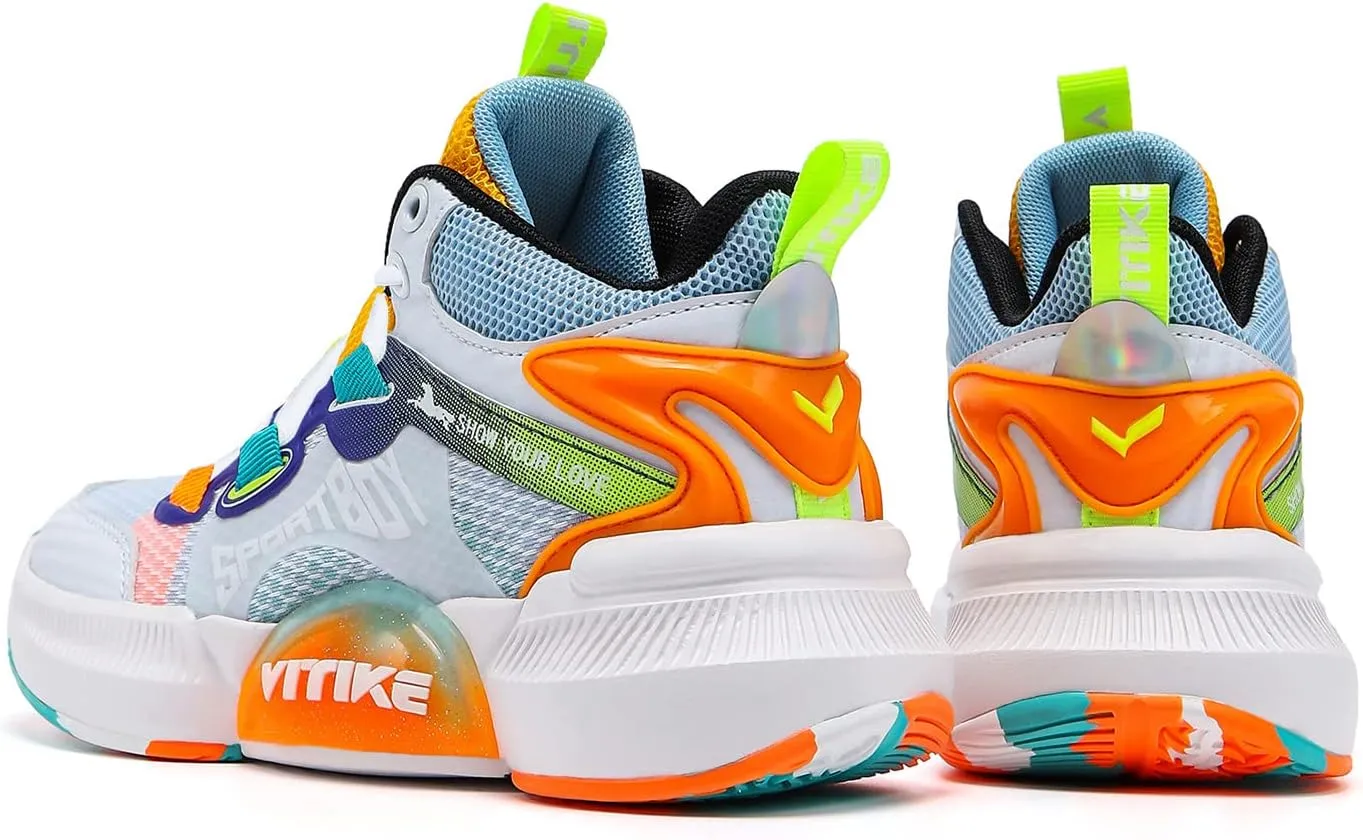 JMFCHI Kids Basketball Shoes High-top Sports Shoes Sneakers Durable Lace-up Non-Slip Running Shoes Secure for Little Kids Big Kids and Boys Girls