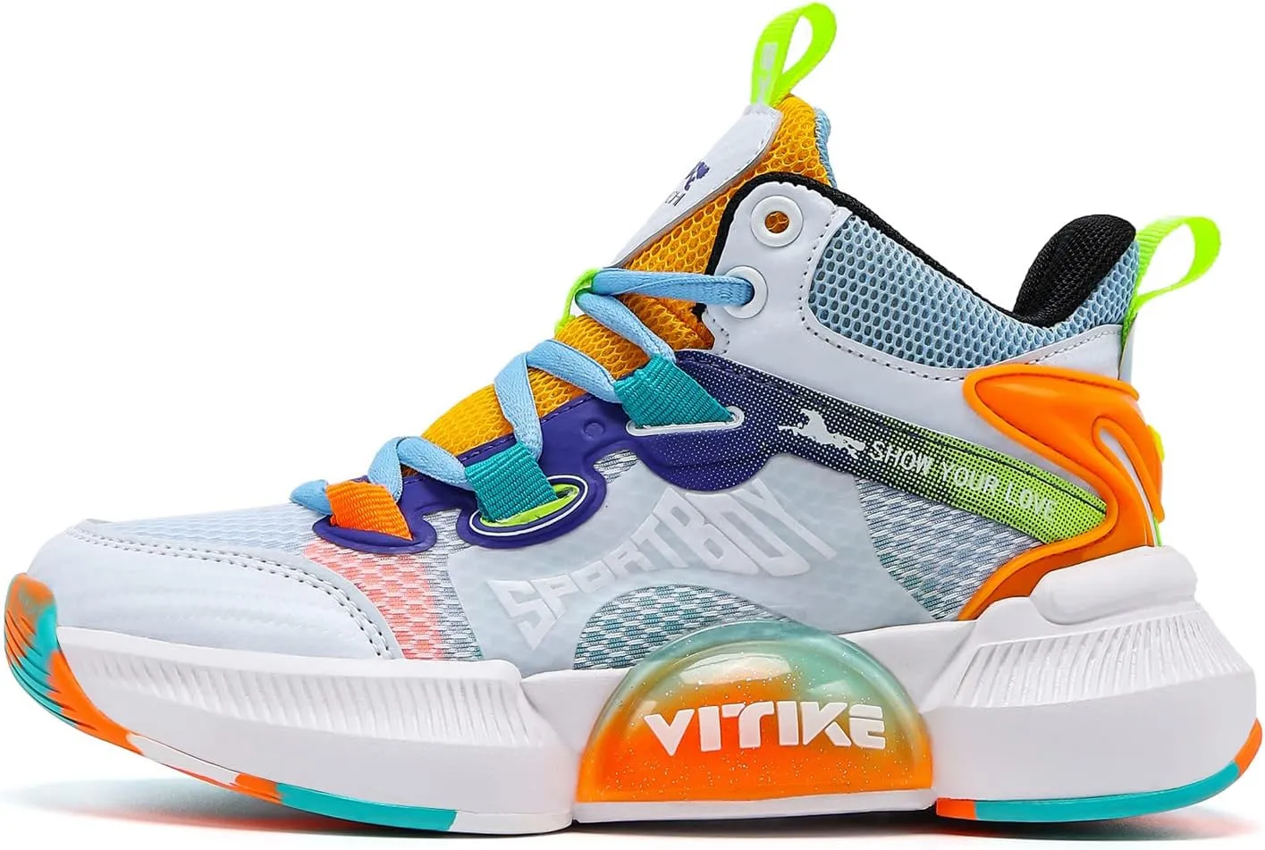 JMFCHI Kids Basketball Shoes High-top Sports Shoes Sneakers Durable Lace-up Non-Slip Running Shoes Secure for Little Kids Big Kids and Boys Girls
