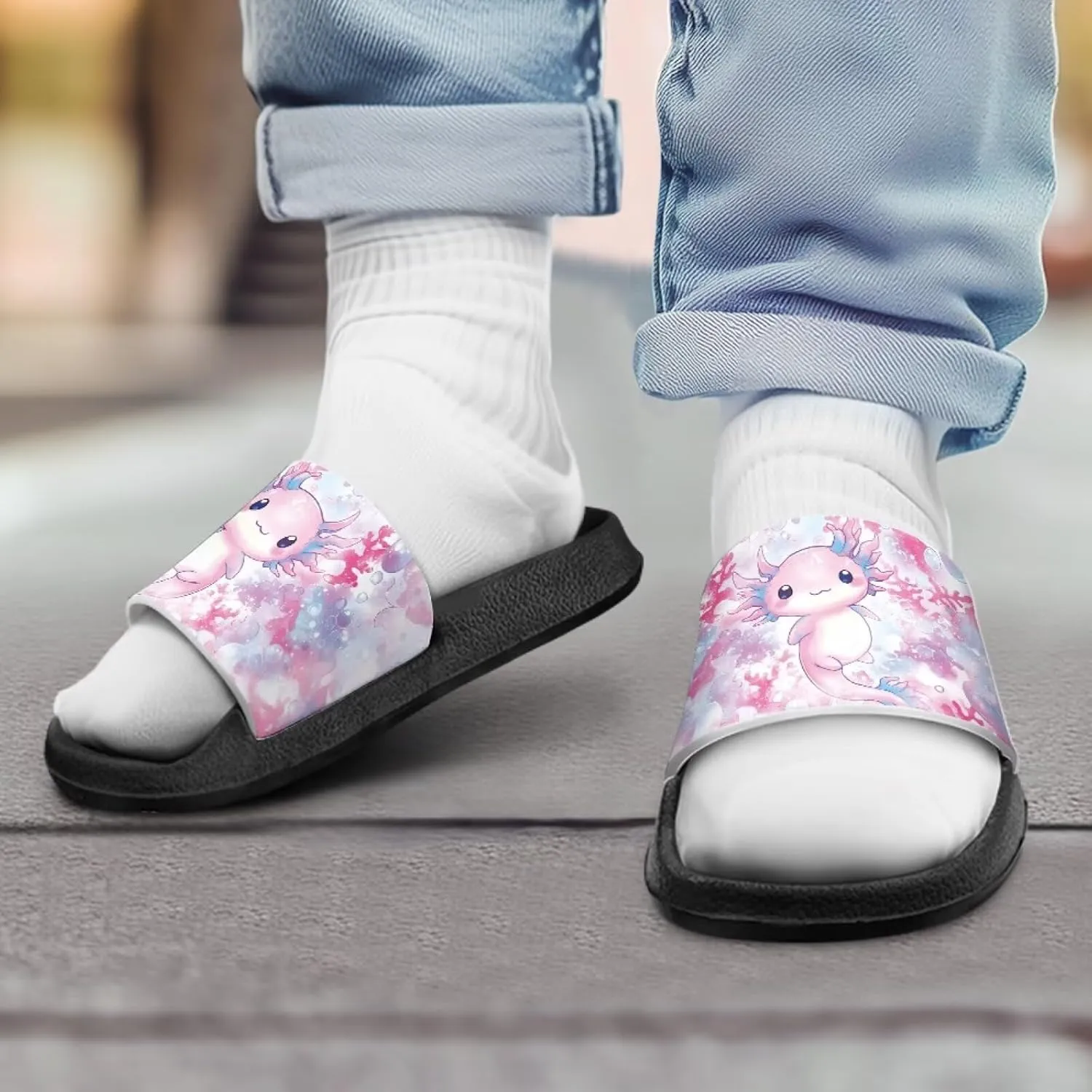 JoyLamoria Animals Print Sandals House Slides Kids Unisex Cloud Slippers Cushioned Non-Slip Shower Beach Pool Open Toe Comfy