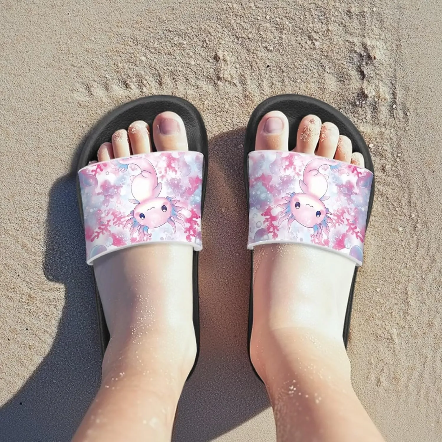 JoyLamoria Animals Print Sandals House Slides Kids Unisex Cloud Slippers Cushioned Non-Slip Shower Beach Pool Open Toe Comfy
