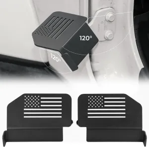JOYTUTUS 120° Upgraded Wrangler Foot Pegs Doors Off Compatible with Wrangler JK JL Gladiator JT 2007 to 2024, Exterior Door Hinge Foot Pegs Foot Rest Pedals (US Flag Pattern)