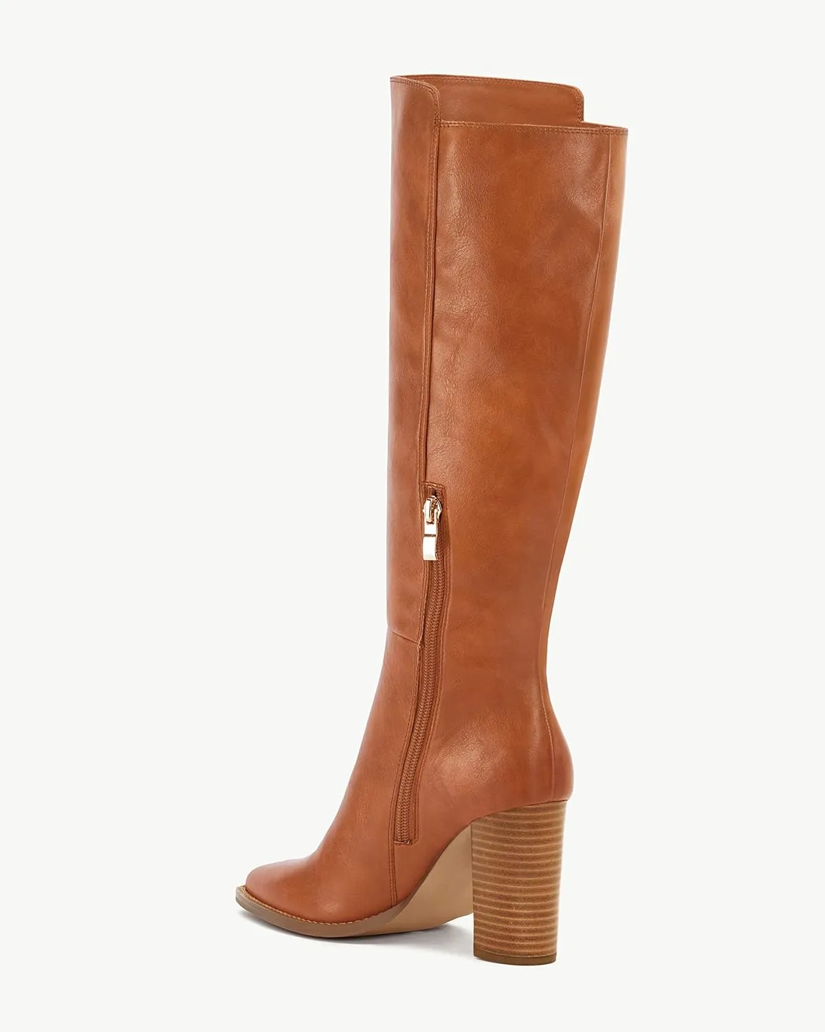 Juliet Holy Women's Knee High Boots Stacked Block Heel Wide Calf Closed Pointed Toe Riding Boots