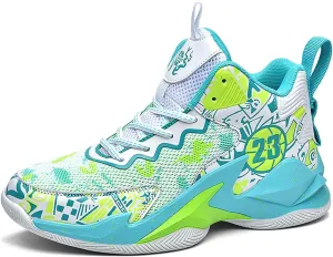 Kids Basketball Shoes High Top Youth Fashion Sneakers Girls Casual Sports Basketball Shoes Breathable Comfortable Boys Sneakers for Big Kids