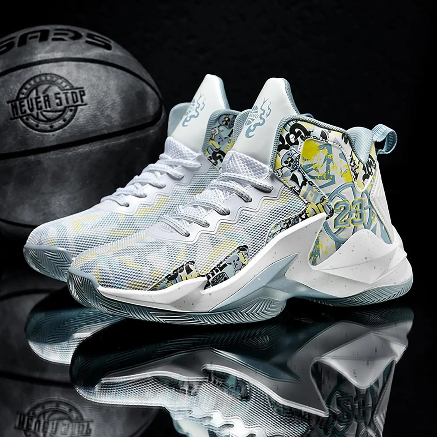 Kids Basketball Shoes High Top Youth Fashion Sneakers Girls Casual Sports Basketball Shoes Breathable Comfortable Boys Sneakers for Big Kids
