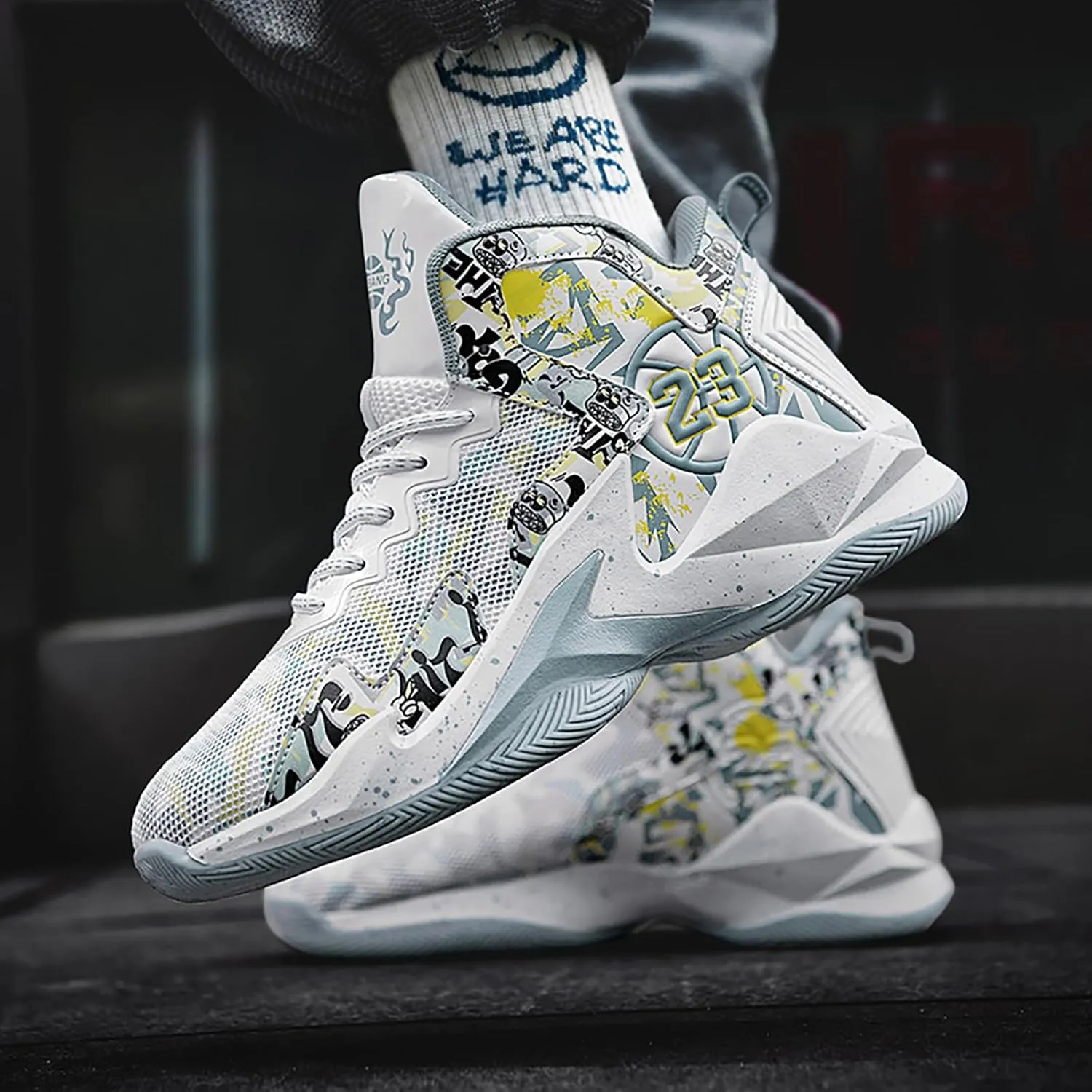Kids Basketball Shoes High Top Youth Fashion Sneakers Girls Casual Sports Basketball Shoes Breathable Comfortable Boys Sneakers for Big Kids