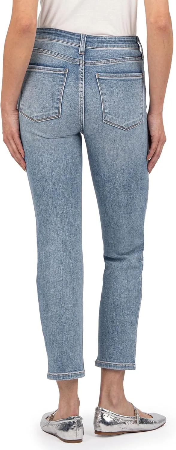 KUT from the Kloth Women's Reese High-Rise Fab Ab Ankle Straight Regular Hem in Gifted