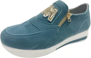 Ladies Fashion Solid Color Flock Side Zipper Platform Comfortable Casual Sports Shoes Womens Club C Sneaker