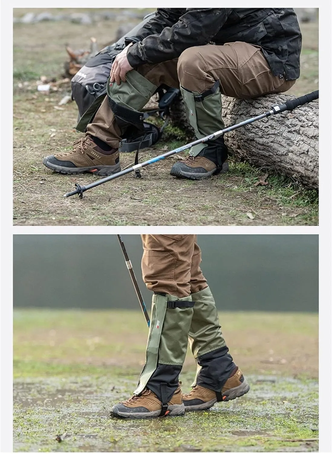 Leg Gaiters, Snowproof, Waterproof, Snakebite Leggings, Suitable for Mountaineering, Skiing, Hiking, Adjustable Ski Desert Jungle Trekking Mountaineering Snowshoes (Color : D, Size : S)