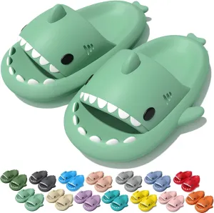 LELEBEAR Shark Slides for Women Men Summer Novelty Open Toe Cloud Shark Slide Sandals Soft Anti-slip Shark Slippers