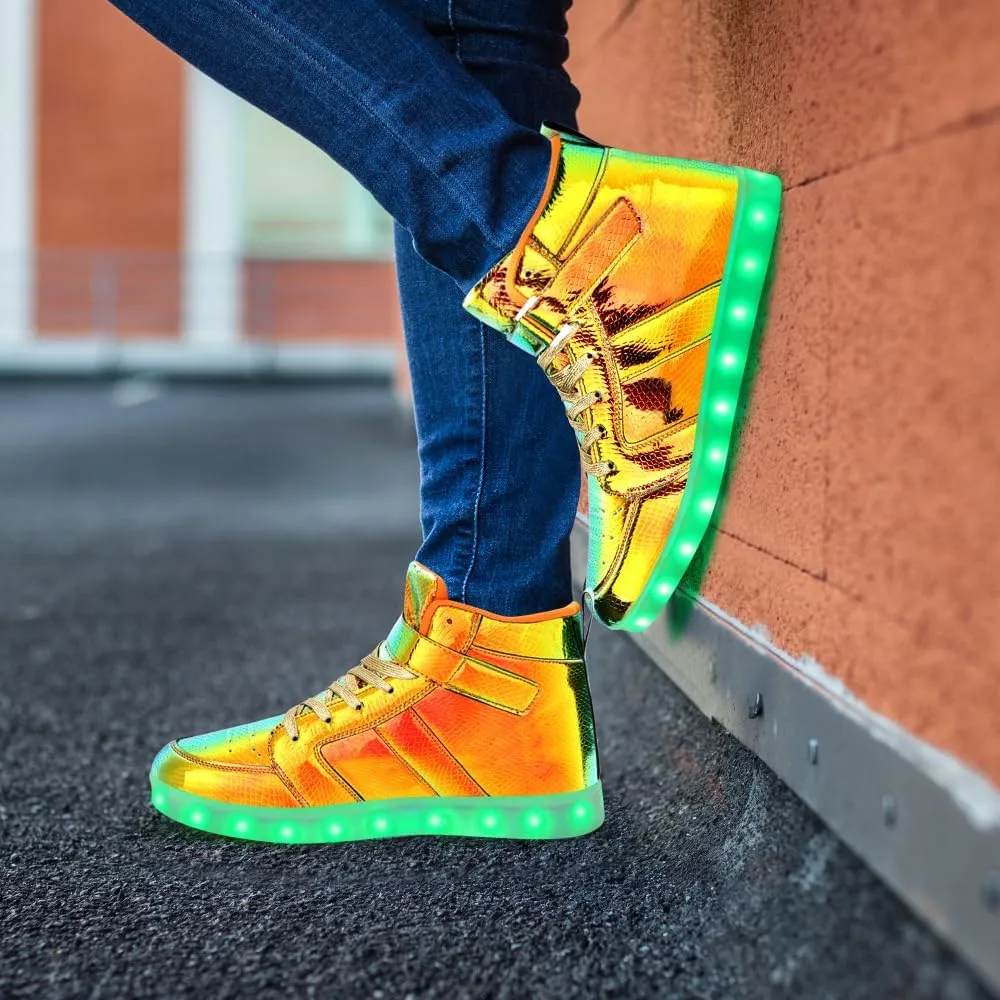 Light Up Shoes Men Women LED Shoes USB Charging Adult High Top LED Sneakers Glow in The Dark Footwear for Dancing Party Festivals Festivals