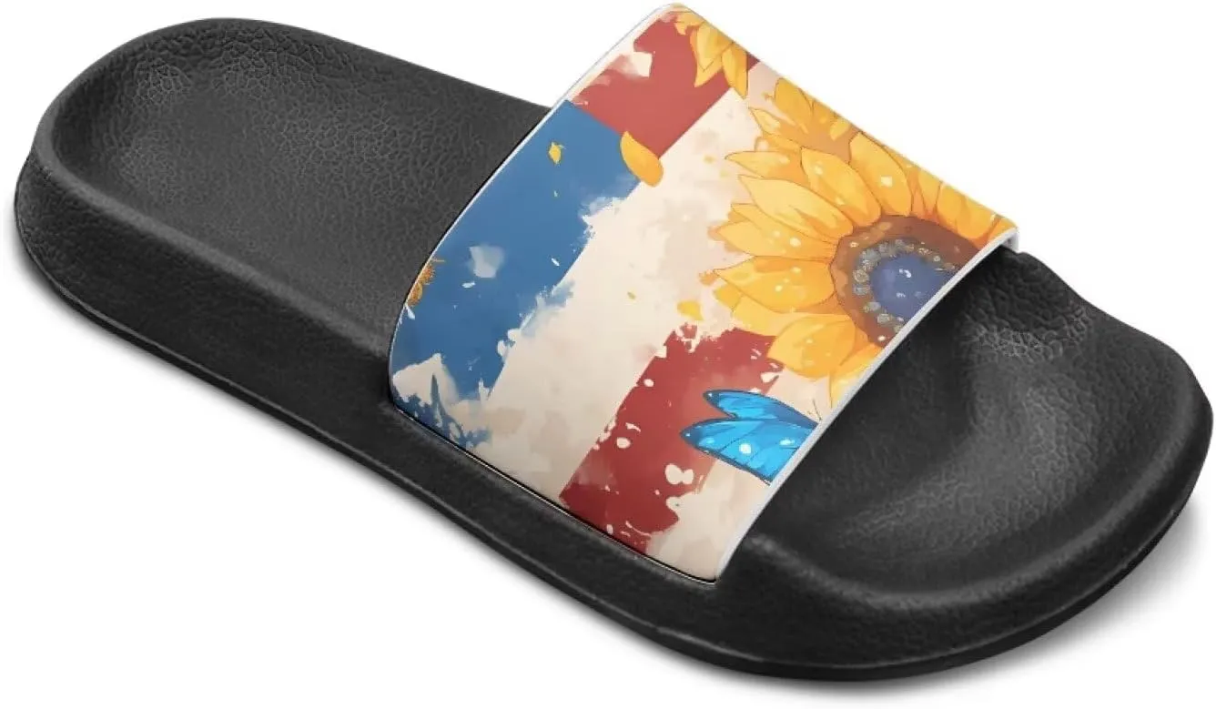 Little Kids Slides Slippers Summer EVA Non Slip One Piece Sandal for Beach Home Soft and Quickly Drying