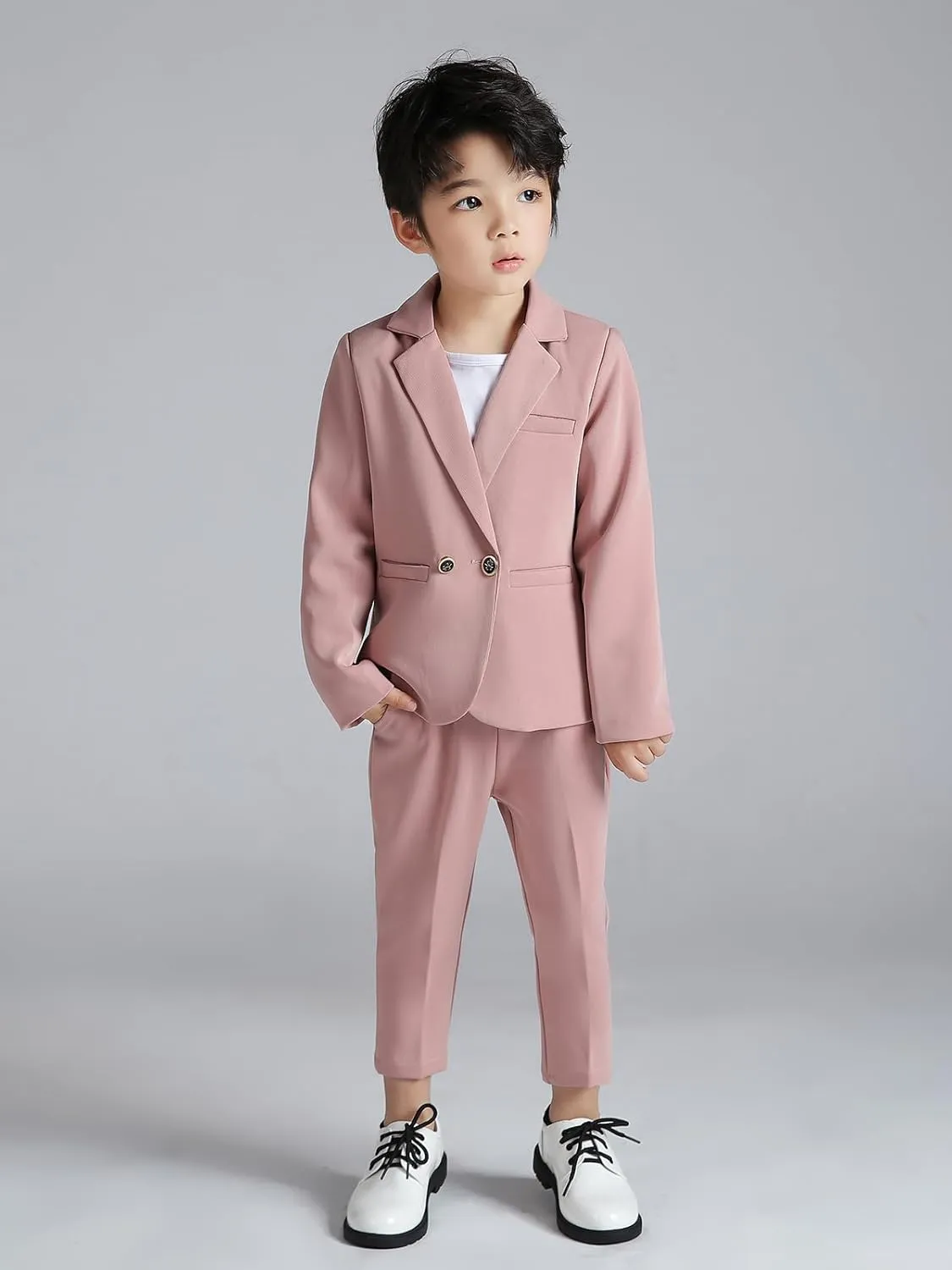 LOLANTA Boys Casual Suits Wedding Outfits Kids 2 Piece Gentleman Blazer and Pants Set Dresswear