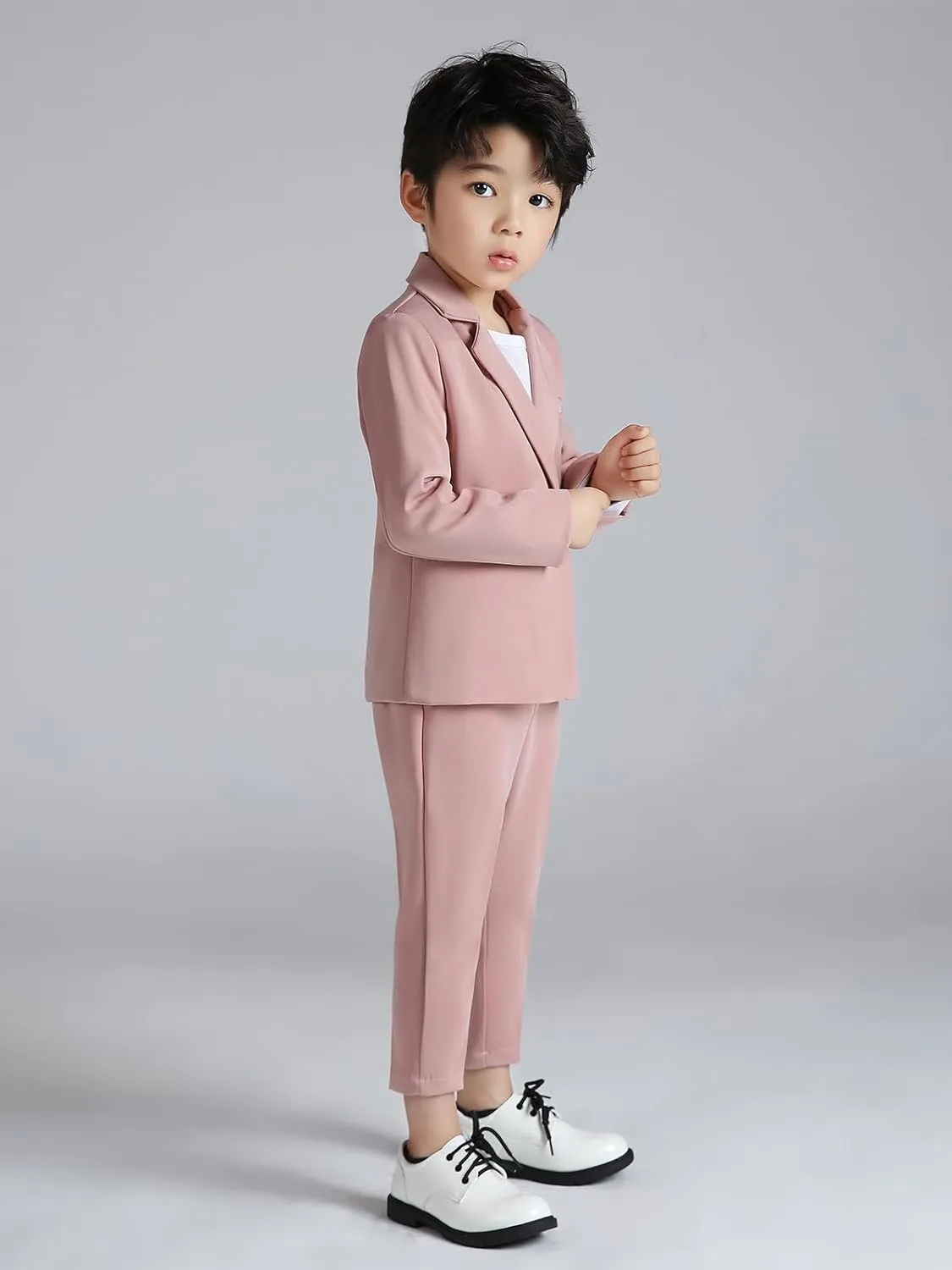 LOLANTA Boys Casual Suits Wedding Outfits Kids 2 Piece Gentleman Blazer and Pants Set Dresswear