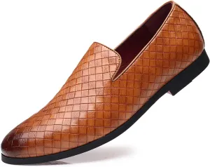 Low Top Round top Flat Heel Loafers for Men's Comfortable Lightweight Slip on Oxfords Business Non-Slip Wear Resistant Moccasins Comfort Soft Sole Casual Shoes