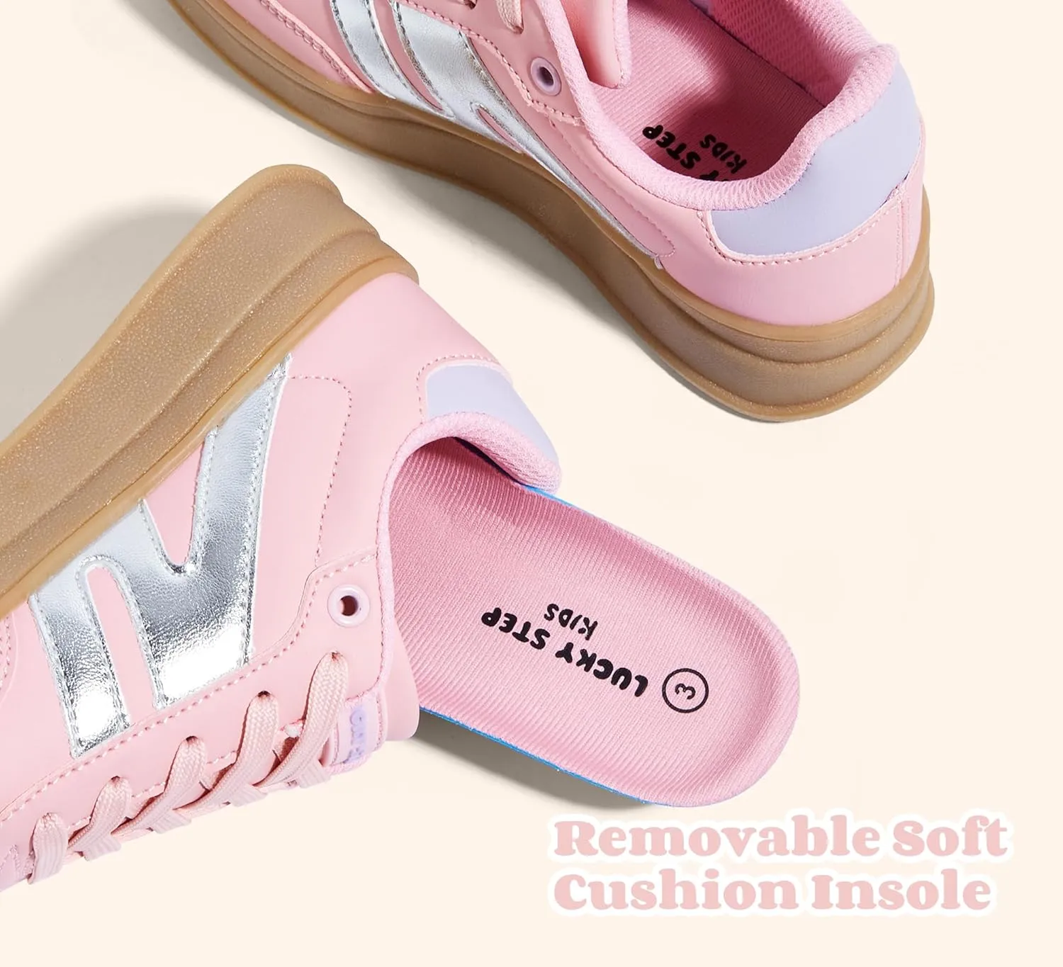 LUCKY STEP Boys Girls Platform Sneakers Fashion Casual Non Slip Walking Shoes Classic Retro Tennis Sneaker for Big Kids
