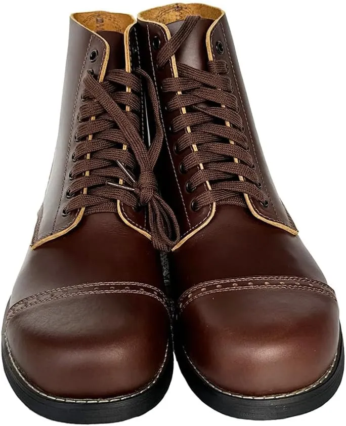 M1942 Short Boots Retro US Mens Cowhide Combat Hiking Outdoor Paratrooper Boots Vintage WWII Shoes