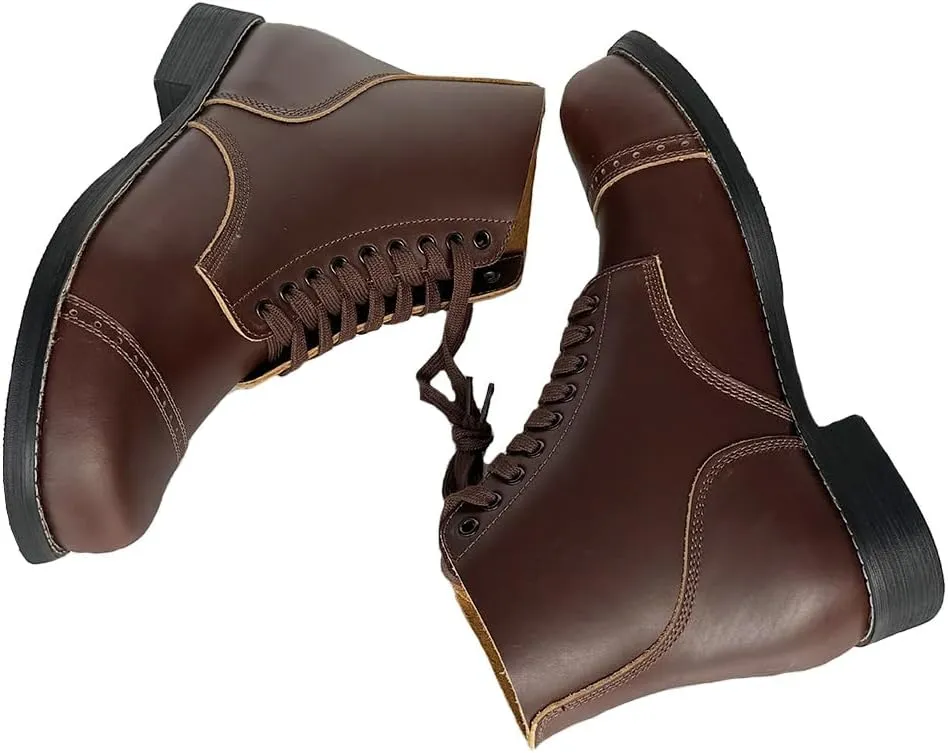 M1942 Short Boots Retro US Mens Cowhide Combat Hiking Outdoor Paratrooper Boots Vintage WWII Shoes