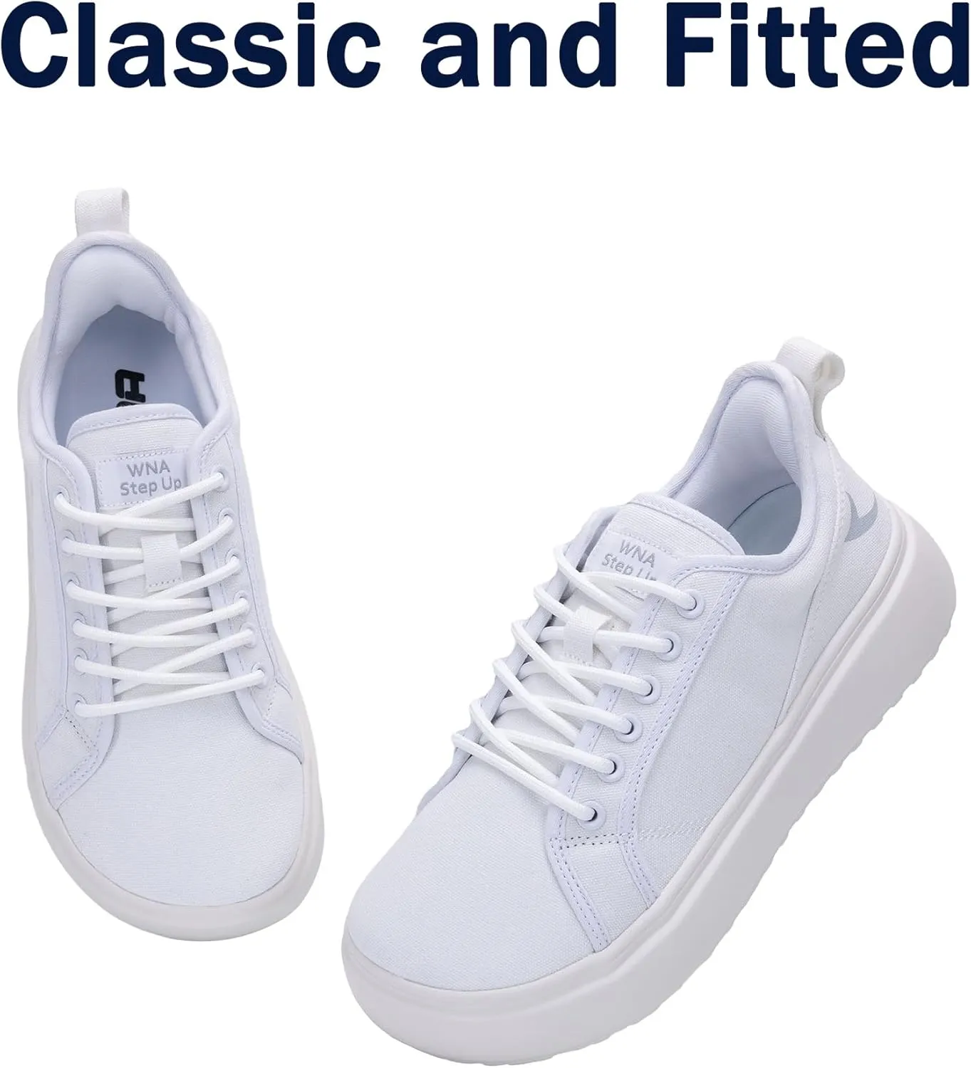MAFEKE Womens Wide Toe Box Walking Shoes Fashion Platform Sneakers Comfortable Canvas Casual Footwear