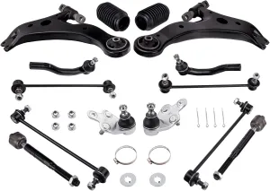 maXpeedingrods 14Pcs Front Lower Control Arm for Toyota Camry 2007-2011 Suspension Kit with Ball Joints Sway Bar End Links Tie Rod End Link Boots