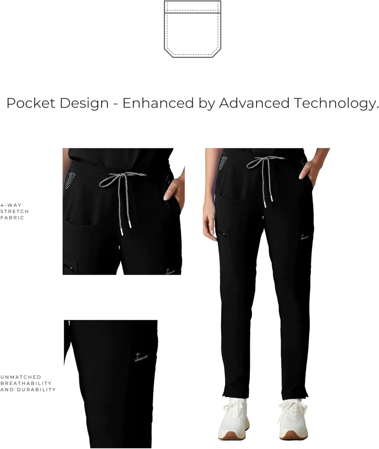 Members Only Women's Reus Open Bottom Scrub Pant | Medical Scrubs | Hospital Uniform |