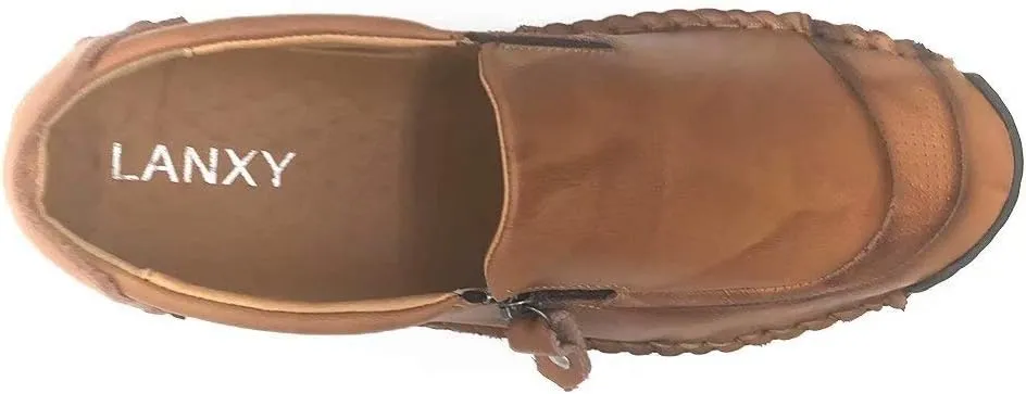 Men Casual Leather Shoes Breathable Loafer Lightweight Driving Shoes Spring Comfortable Moccasins Outdoor Dress Shoes Autumn Boat Shoes Big Size