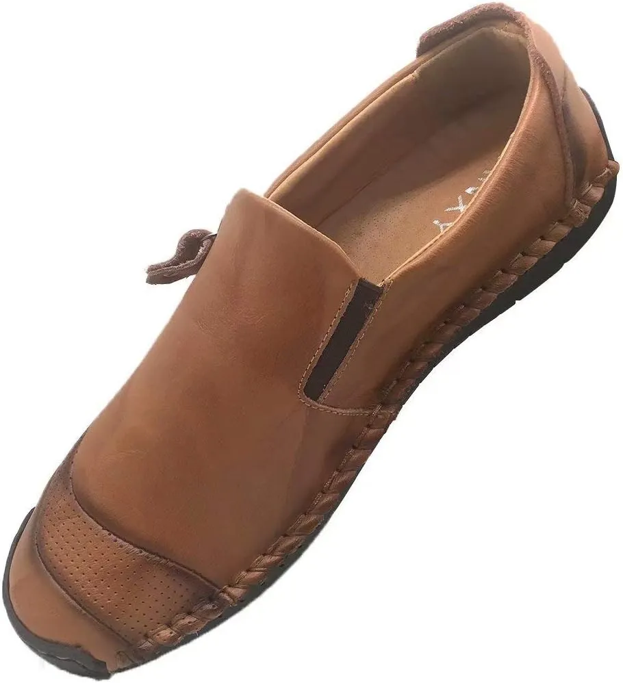Men Casual Leather Shoes Breathable Loafer Lightweight Driving Shoes Spring Comfortable Moccasins Outdoor Dress Shoes Autumn Boat Shoes Big Size