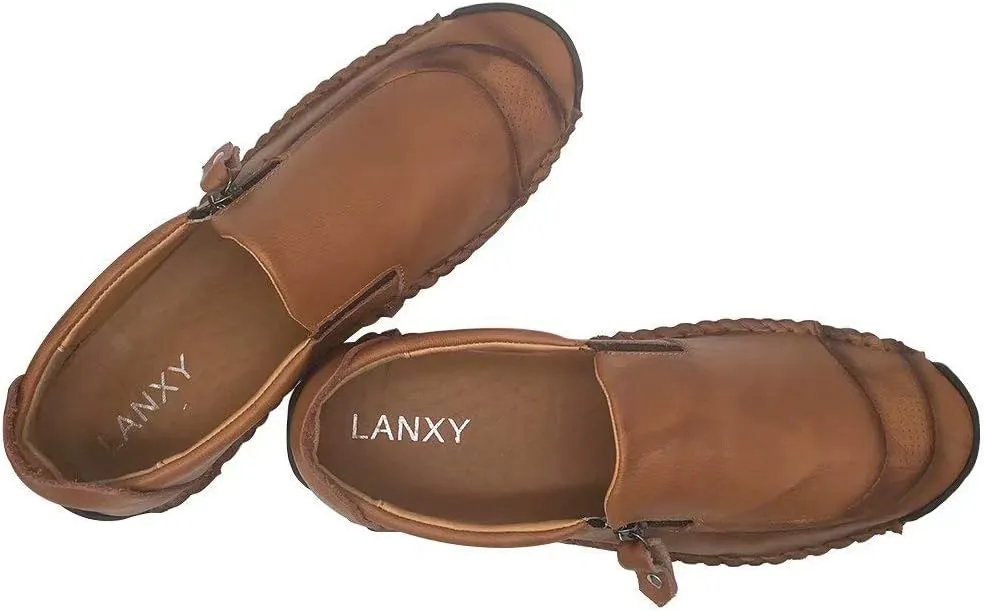 Men Casual Leather Shoes Breathable Loafer Lightweight Driving Shoes Spring Comfortable Moccasins Outdoor Dress Shoes Autumn Boat Shoes Big Size