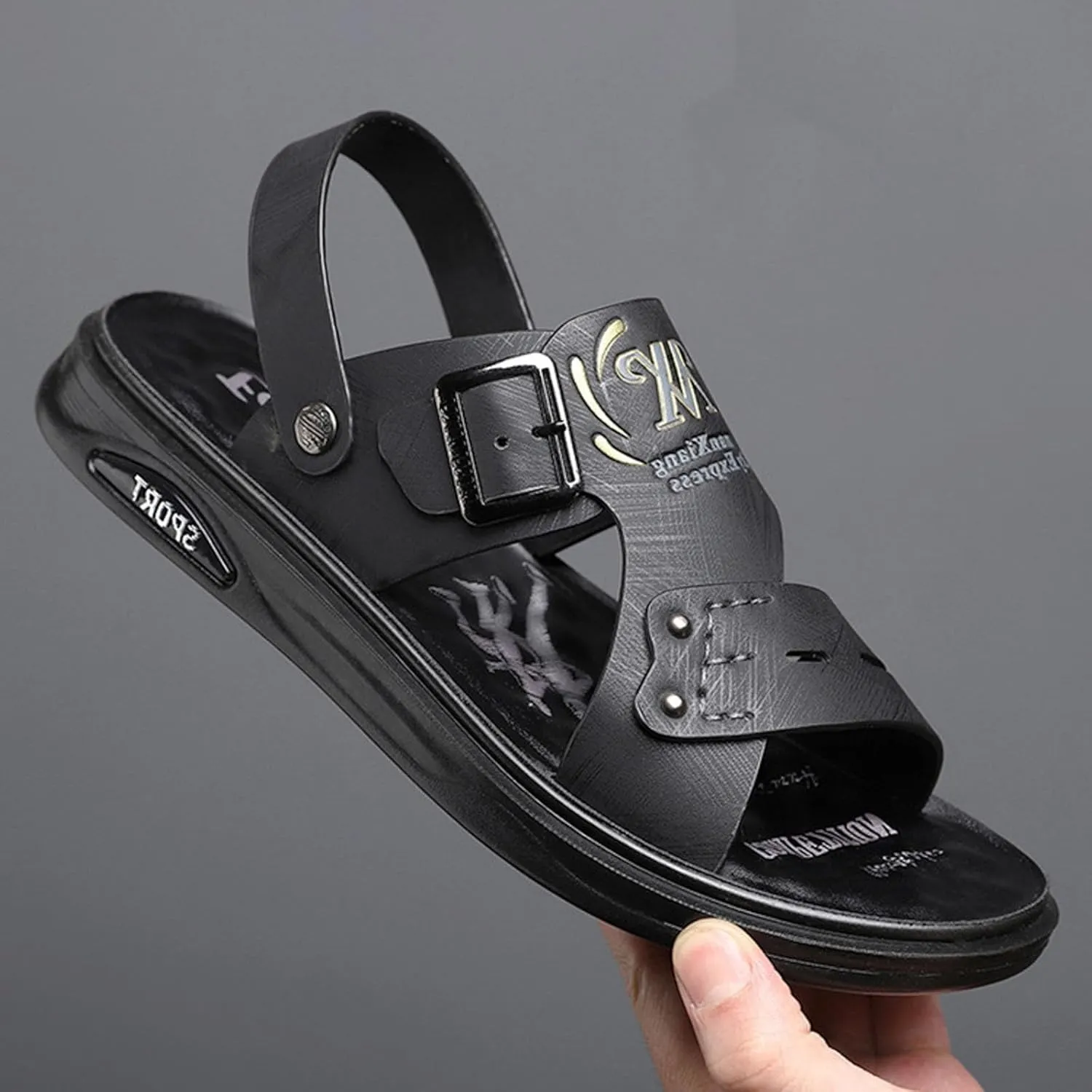 Men Sandals Leather New Men's Thick Soled Soft Soled Shoes Fashionable And Casual Mens Sandals