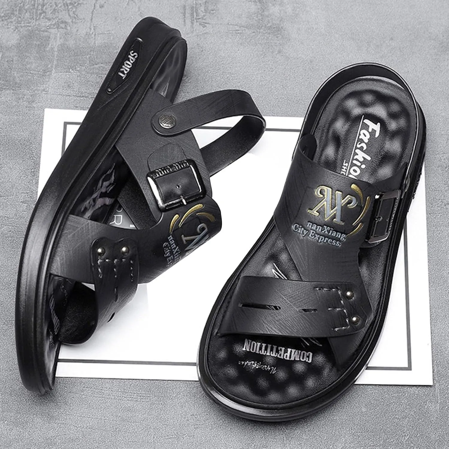 Men Sandals Leather New Men's Thick Soled Soft Soled Shoes Fashionable And Casual Mens Sandals