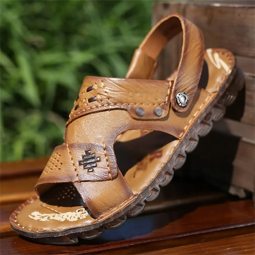 Men Sandals Slippers Genuine Leather Cowhide Male Shoes Outdoor Casual Sandals Beach Shoes