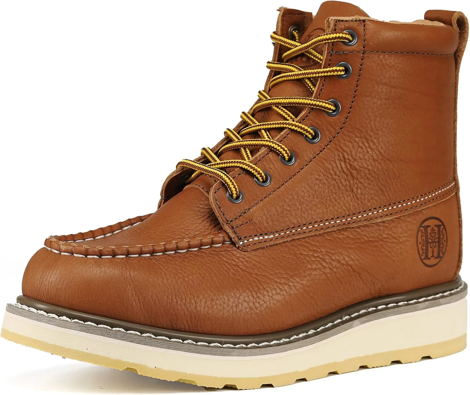 Mens 6" SureTrack Soft Toe Slip Resistant Moc Toe Mens Work Boots, 84994