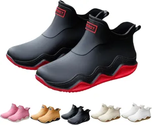 Men's and women's couple fashion rain boots, non-slip wear-resistant waterproof rain shoes for outdoor work fishing travel