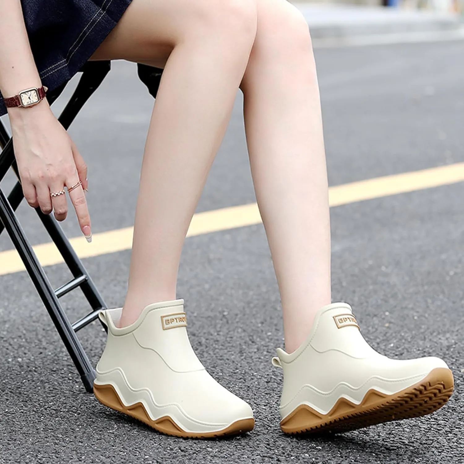 Men's and women's couple fashion rain boots, non-slip wear-resistant waterproof rain shoes for outdoor work fishing travel