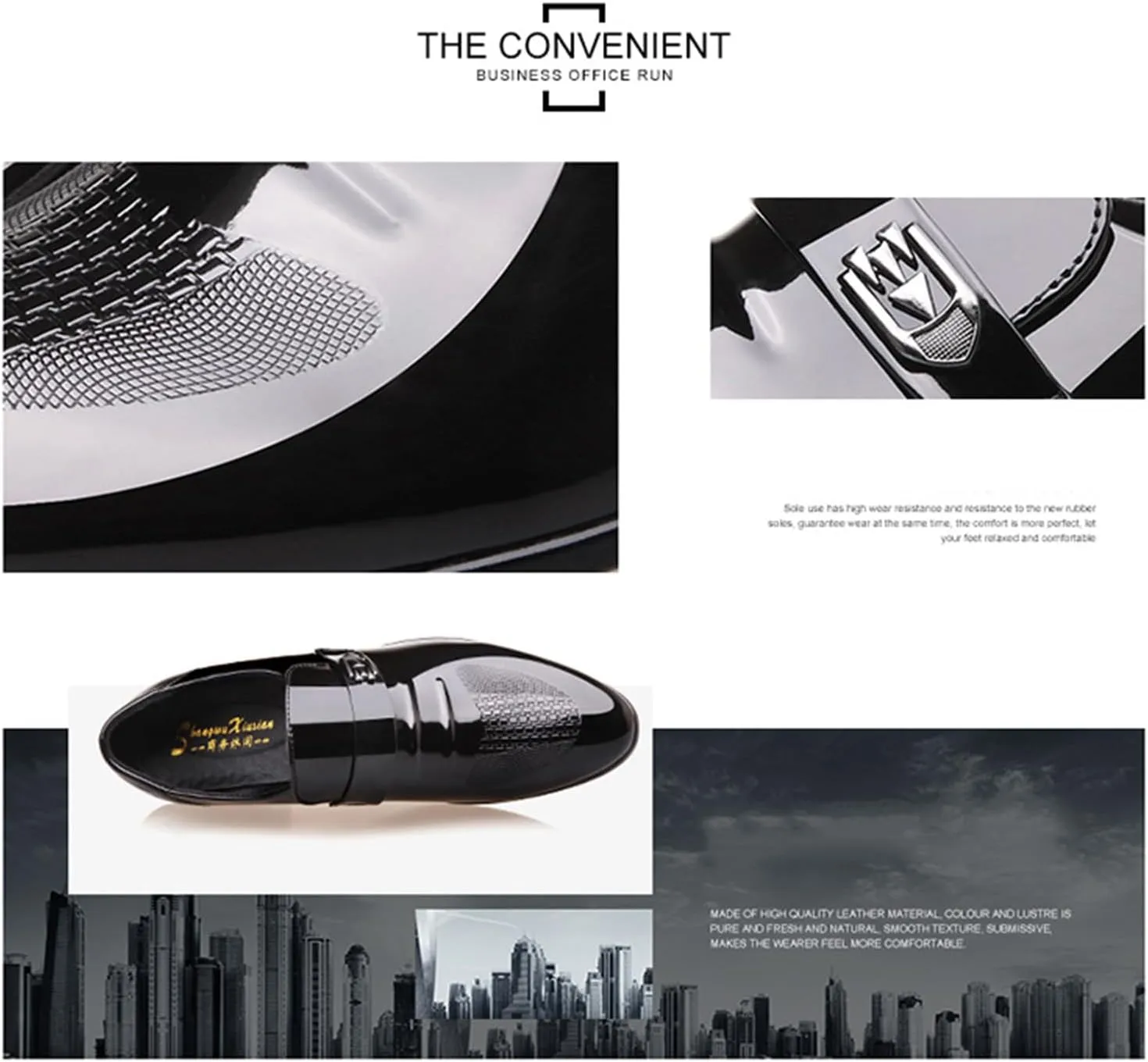 Men's Casual Business Loafers Patent Leather Driving Shoes Formal Oxford Slip On Dress Shoes for Men