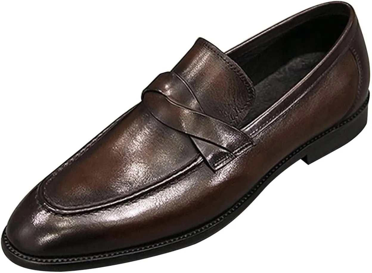 Men's Dress Shoes Size 13 Mens Shoes Classic Business Leather Shoes Fashion Casual Solid Color Set Brown Dress Shoes