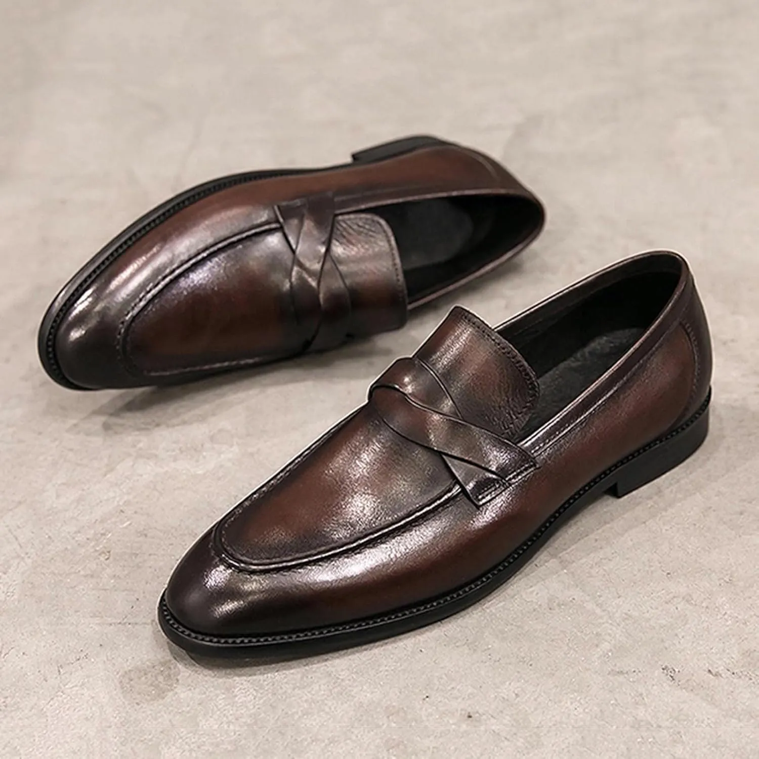 Men's Dress Shoes Size 13 Mens Shoes Classic Business Leather Shoes Fashion Casual Solid Color Set Brown Dress Shoes