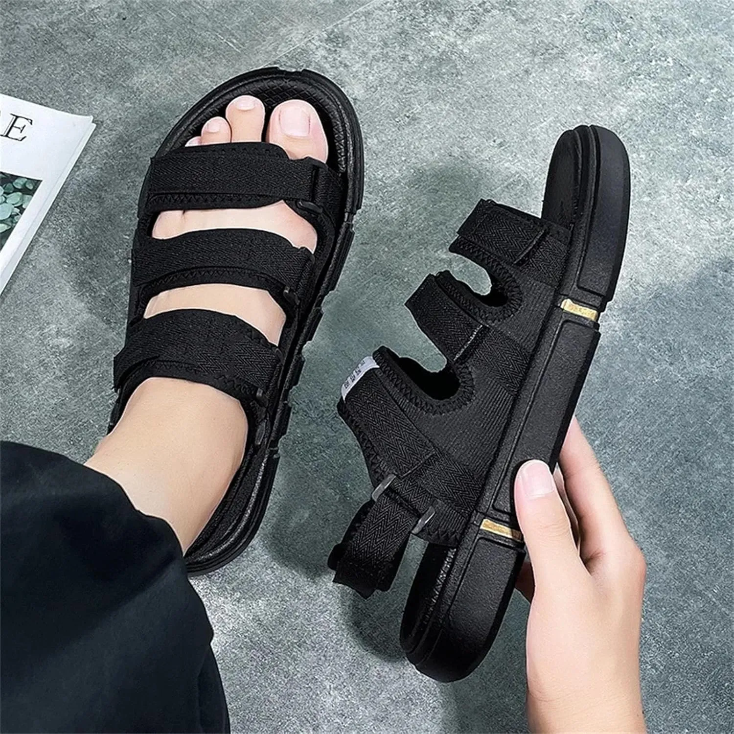 Men's Hiking Sandals - Lightweight Slip-On Shoes with Soft Sole