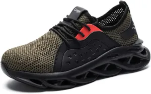 Men's Lightweight Breathable Safety Shoes Steel Toe Safety Boots Trainer Puncture Resistant Sport Sneakers US7-12(EU39-46)
