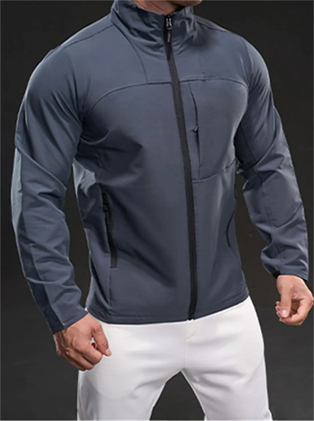 Men's Lightweight Softshell Jacket Waterproof Windbreaker Work Jackets Coats Hiking Outdoor with Pockets