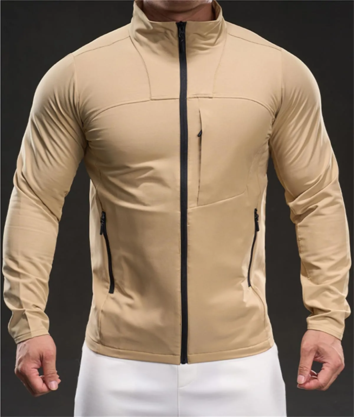 Men's Lightweight Softshell Jacket Waterproof Windbreaker Work Jackets Coats Hiking Outdoor with Pockets