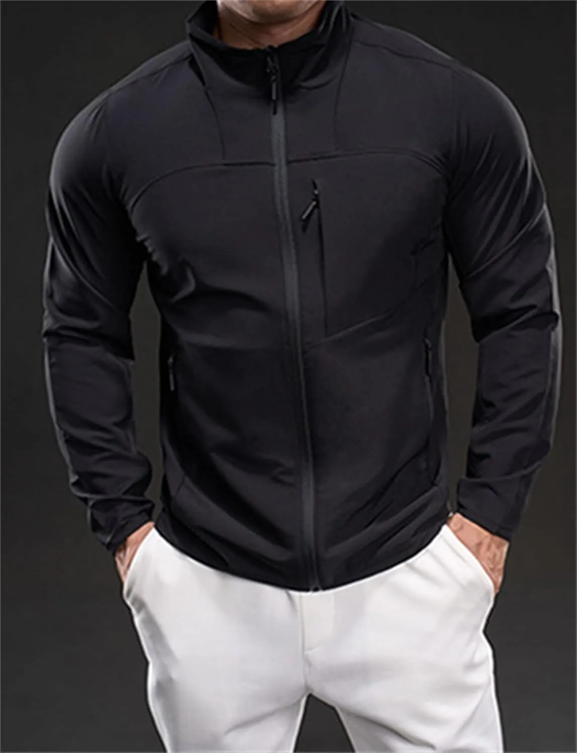 Men's Lightweight Softshell Jacket Waterproof Windbreaker Work Jackets Coats Hiking Outdoor with Pockets
