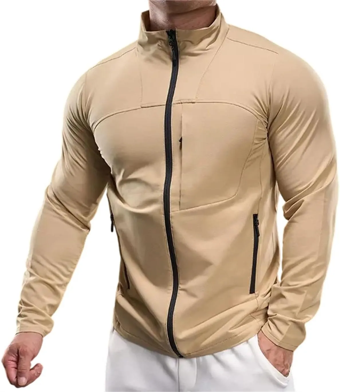 Men's Lightweight Softshell Jacket Waterproof Windbreaker Work Jackets Coats Hiking Outdoor with Pockets