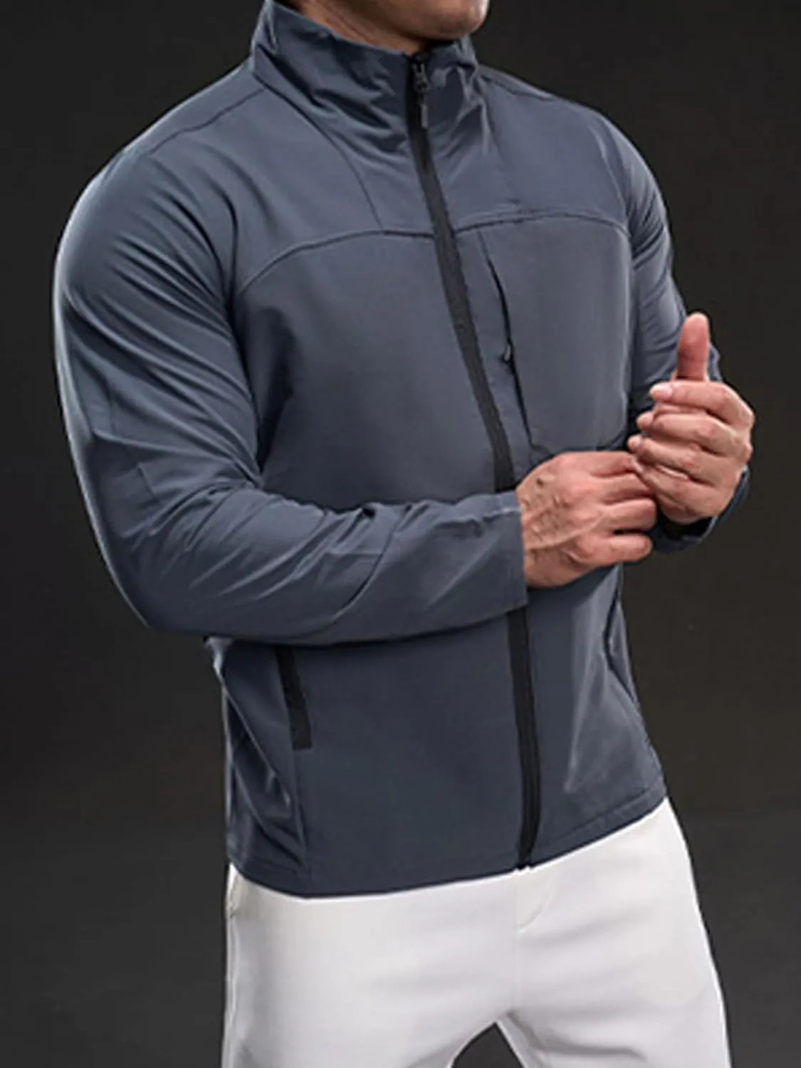 Men's Lightweight Softshell Jacket Waterproof Windbreaker Work Jackets Coats Hiking Outdoor with Pockets